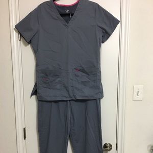 Med couture grey scrub set